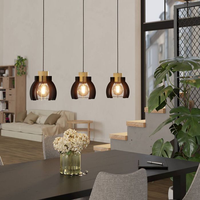Schwarze retro Pendelleuchte Aluminium, Redouan