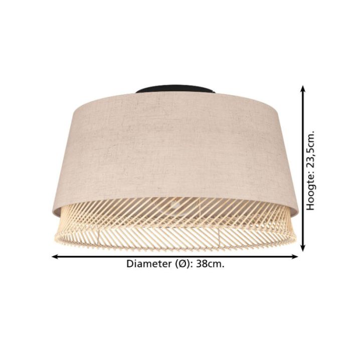 Beige Deckenlampe Stoff, Ruby