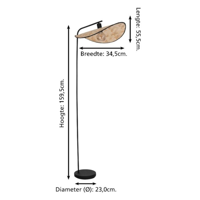 Braune landhaus Stehlampe Holz, Jillah, mit Schalter