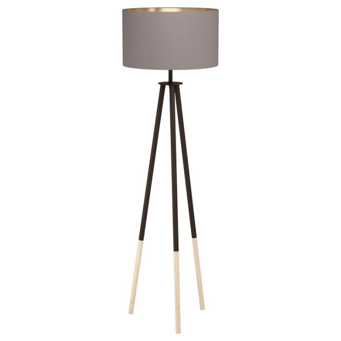 Holz Stativlampe Braun, Anish, mit Schalter