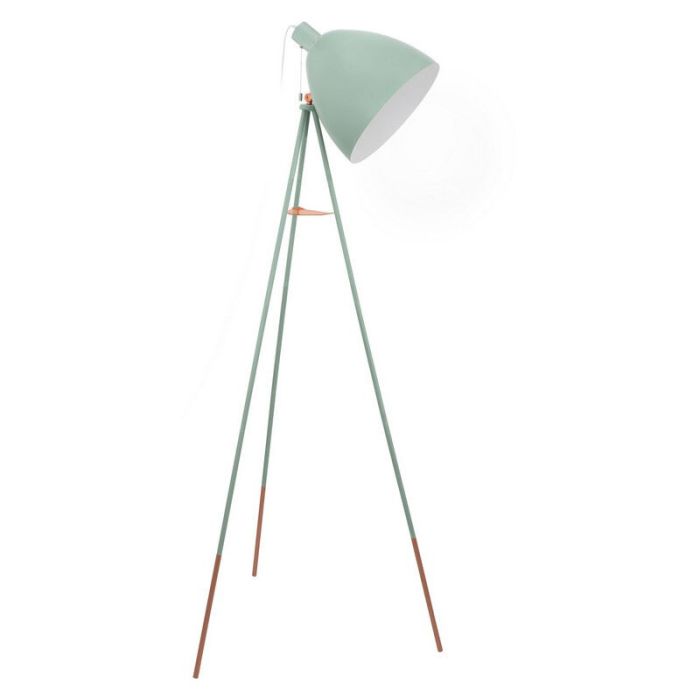 Grüne industrielle Stativlampe Metall, Jezebel, mit Zugschalter