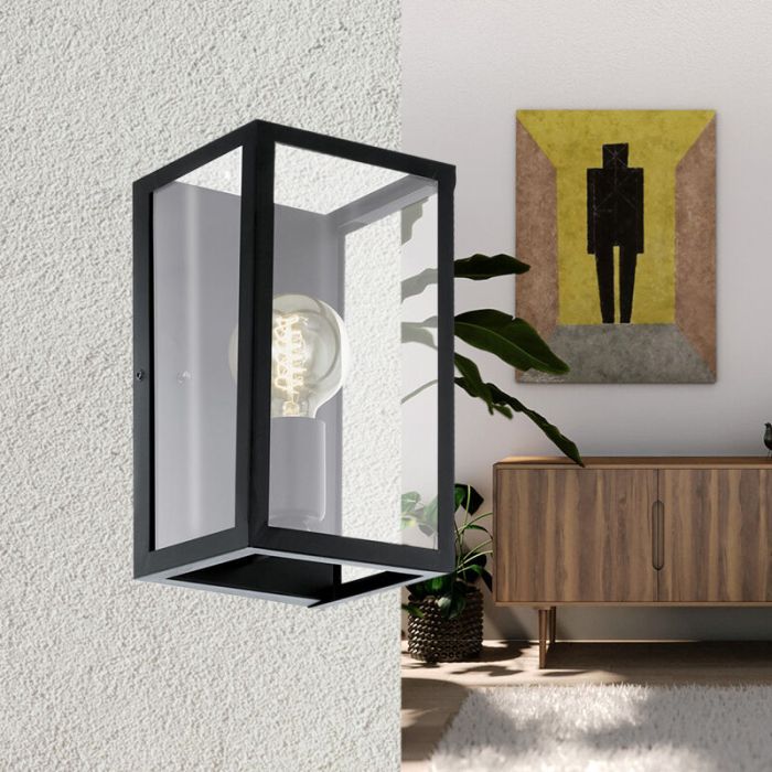 Schwarze industrielle Wandleuchte Stahl, Yagmur
