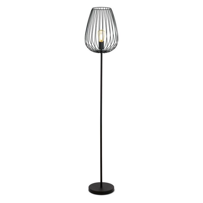 Schwarze moderne Stehlampe Metall, Kitana, mit Schalter
