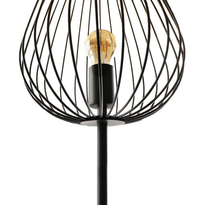 Schwarze moderne Stehlampe Metall, Kitana, mit Schalter