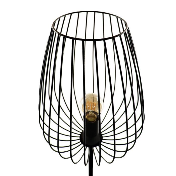 Schwarze moderne Stehlampe Metall, Kitana, mit Schalter