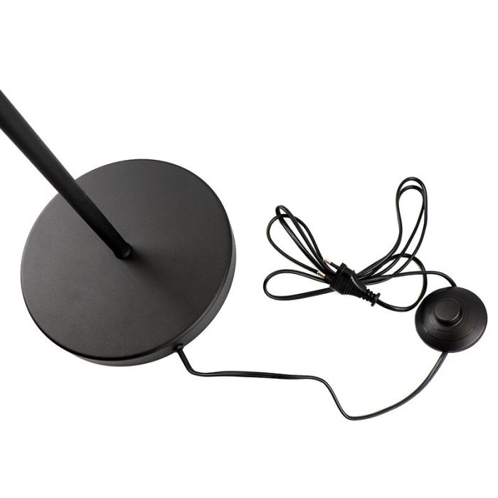 Schwarze moderne Stehlampe Metall, Kitana, mit Schalter