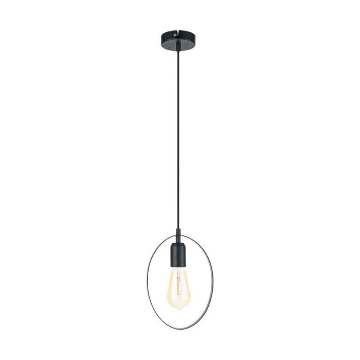 Schwarze retro Pendelleuchte Metall, Aida