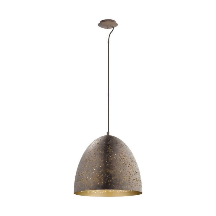 Braune retro Pendelleuchte Stahl, Ajay