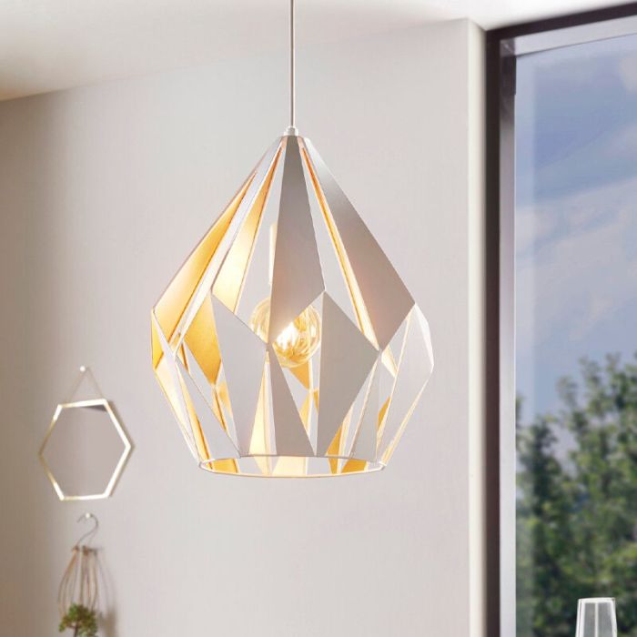 Weiße moderne Pendelleuchte Metall, Acri