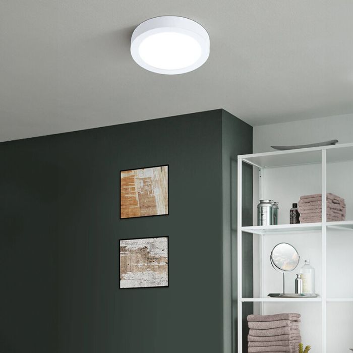 Weiße Smart Deckenleuchte Kunststoff, Geraldo, 16,5W, warm- bis kaltweiß einstellbare LED, IP44