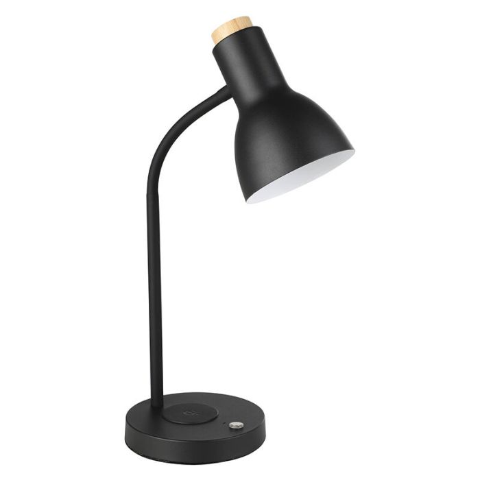 Schwarze moderne Tischleuchte Aluminium, Serena, 5,5W, 3000K LED, mit Touch-Dimmer