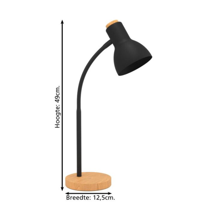 Schwarze moderne Tischleuchte Aluminium, Serena, 5,5W, 3000K LED, mit Touch-Dimmer