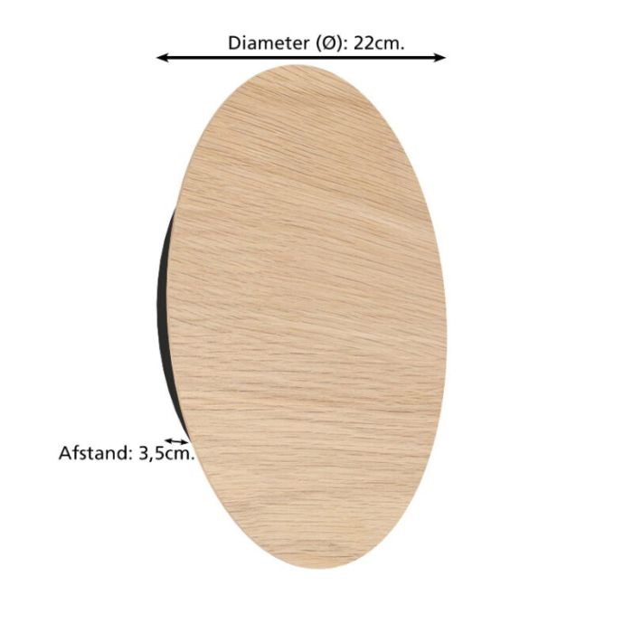 Braune moderne Wandleuchte Holz, Aisling, 9,2W, 3000K LED