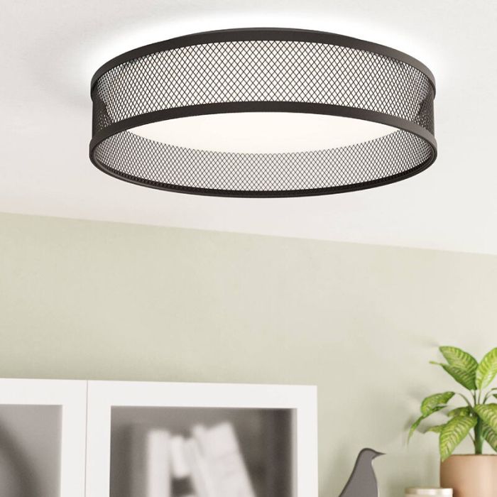 Schwarze Deckenlampe Stahl, Jolene, 20W, 3000K LED