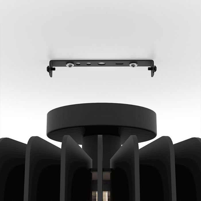 Schwarze moderne Deckenlampe Holz, Muna