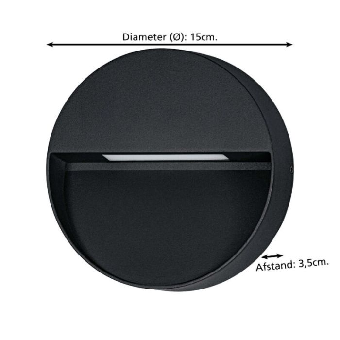 Schwarze moderne Außenleuchte Aluminium, Lamar, 4,8W, warm- bis kaltweiß einstellbare LED, IP65