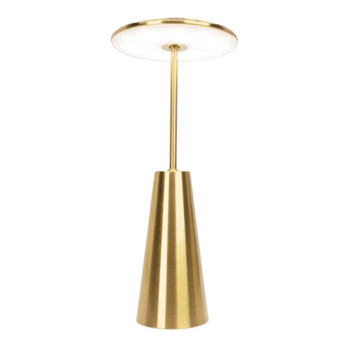 Goldene moderne Tischleuchte Stahl, Ishika, 2,8W, White Switch LED, IP54, mit Touch-Dimmer