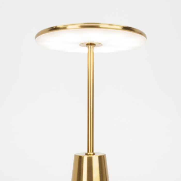 Goldene moderne Tischleuchte Stahl, Ishika, 2,8W, White Switch LED, IP54, mit Touch-Dimmer