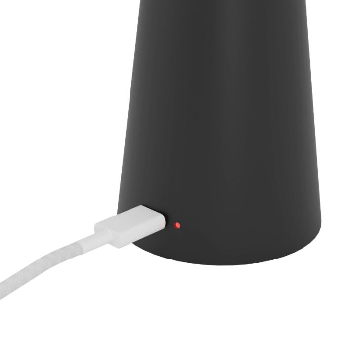 Schwarze moderne Tischleuchte Stahl, Ishika, 2,8W, White Switch LED, IP54, mit Touch-Dimmer