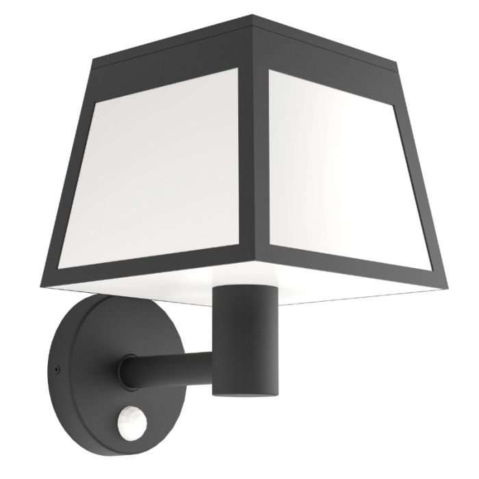 Schwarze Solar Außen Wandleuchte Kunststoff, Imelda, 7,5W, 3000K LED, IP65