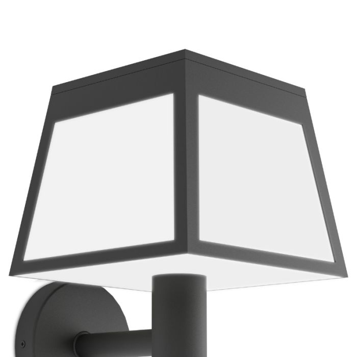 Schwarze Solar Außen Wandleuchte Kunststoff, Imelda, 7,5W, 3000K LED, IP65
