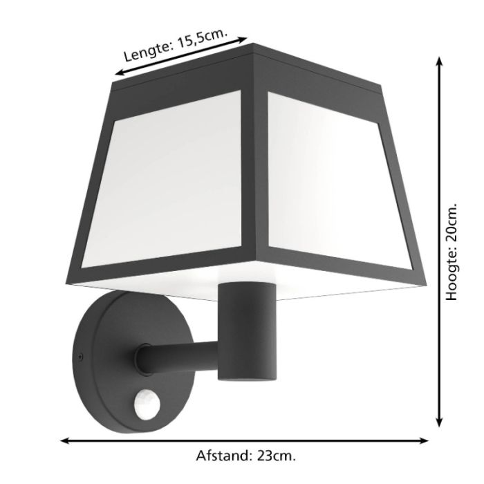 Schwarze Solar Außen Wandleuchte Kunststoff, Imelda, 7,5W, 3000K LED, IP65
