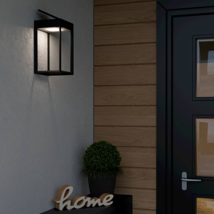 Schwarze Solar Außen Wandleuchte Kunststoff, Hubrecht, 6,5W, 4000K LED, IP65