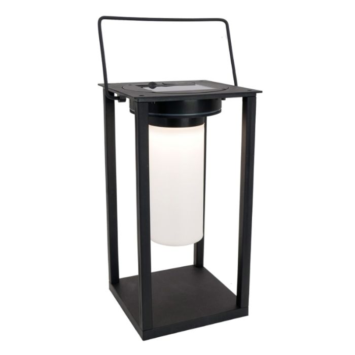 Schwarze Solar Außen Tischlampe Kunststoff, Hillebrand, 3,3W, 4000K LED, IP54, mit Schalter