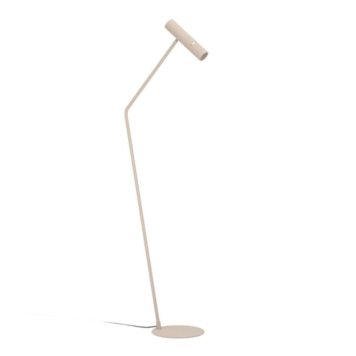 Beige moderne Stehlampe Stahl, Vahid, mit Schalter