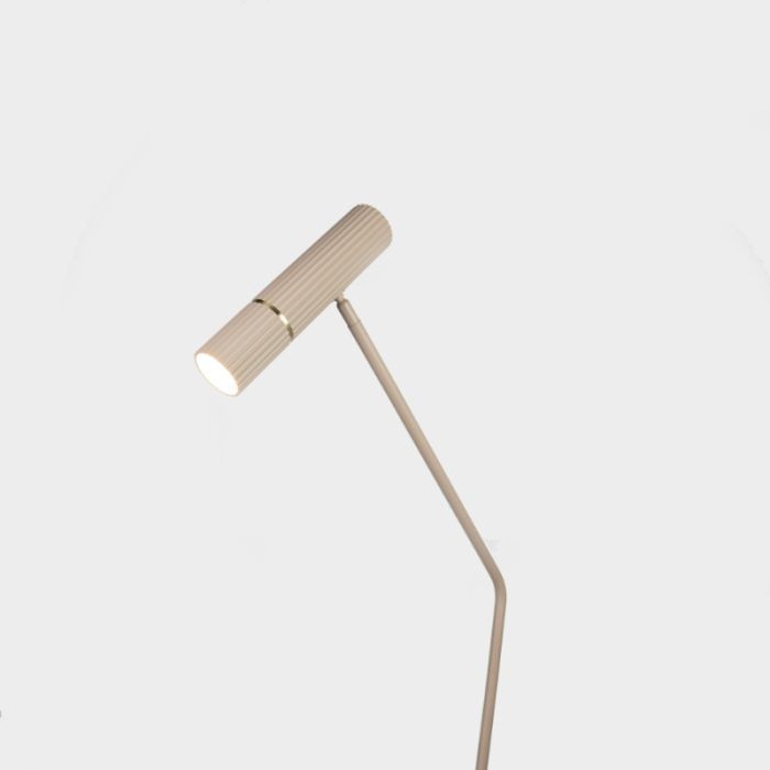 Beige moderne Stehlampe Stahl, Vahid, mit Schalter