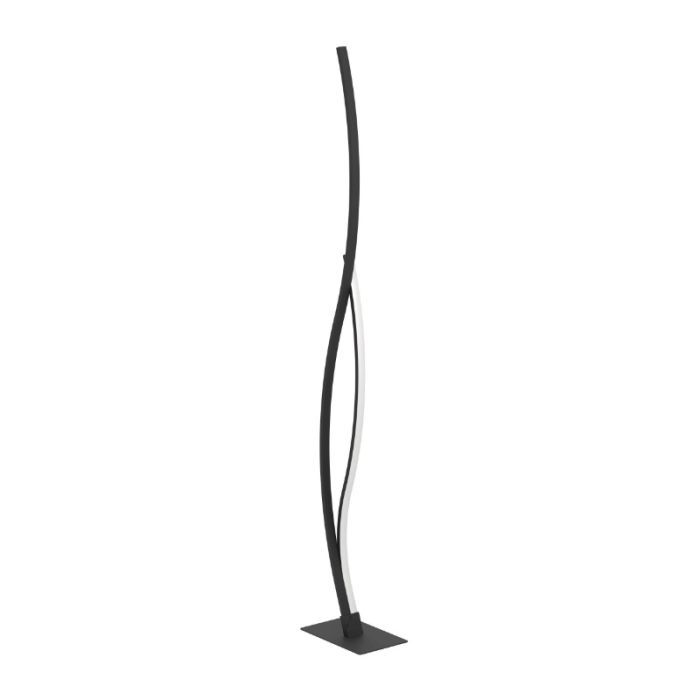 Schwarze design Stehlampe Stahl, Tevin, 20W, 4000K LED, mit Schalter