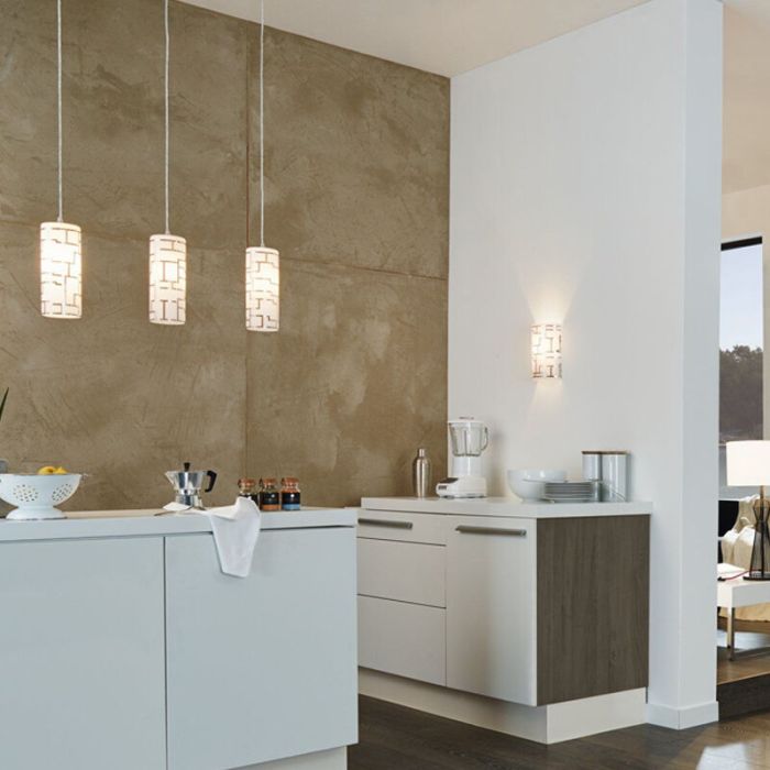 Weiße moderne Pendelleuchte Glas, Cadore