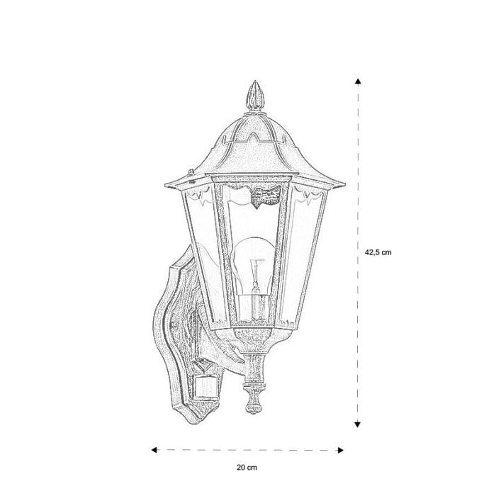 Schwarze antik Außen Wandleuchte mit Bewegungsmelder Aluminium, Leanna, IP44