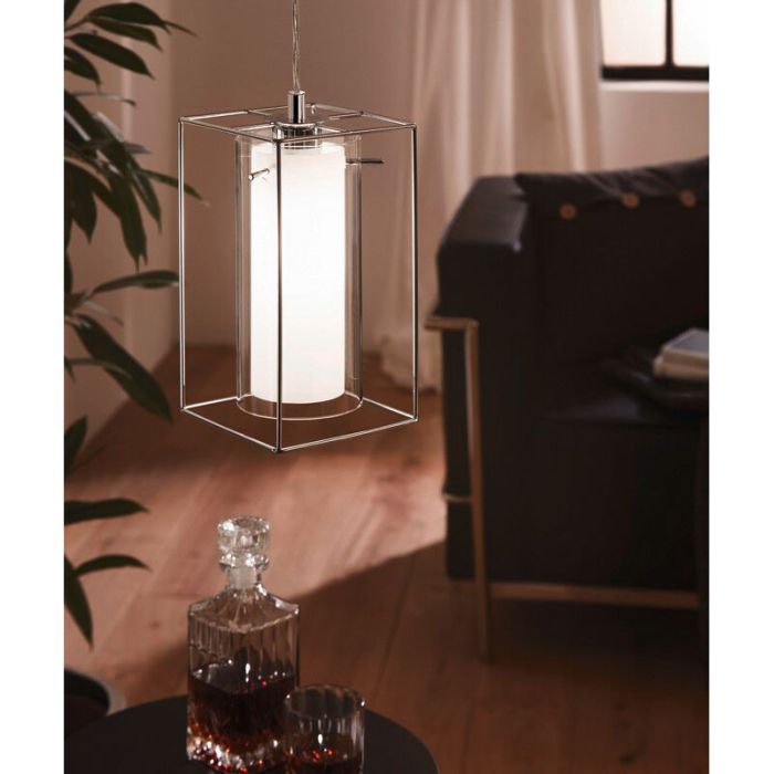 Chrom industrielle Pendelleuchte Glas, Aprica