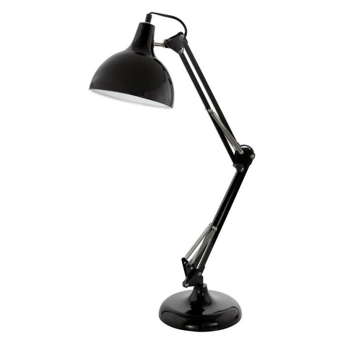 Schwarze industrielle Schreibtischlampe Metall, Josha, mit Schalter