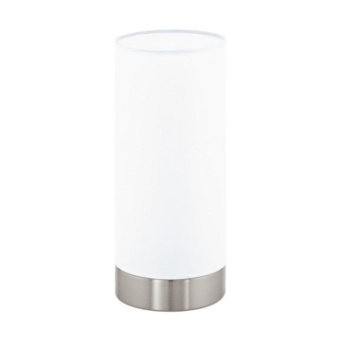 Weiße moderne Tischleuchte Stoff, Abano, mit Touch-Dimmer