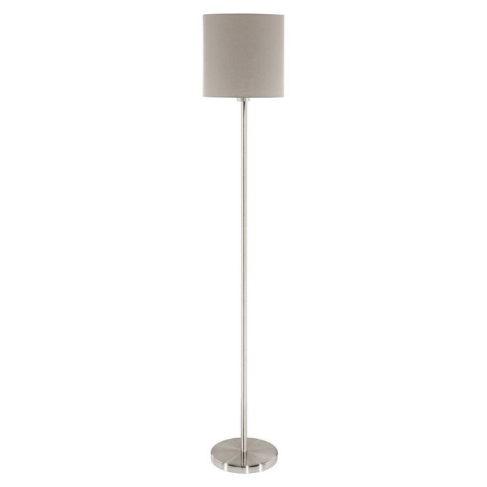 Taupe moderne Stehlampe Stoff, Abano, mit Schalter