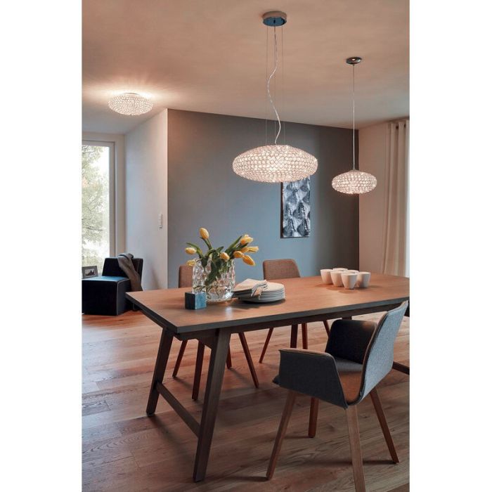 Chrom retro Deckenleuchte Glas, Annamarie