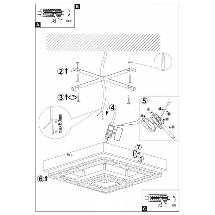 Chrom moderne Deckenleuchte Kunststoff, Arjo, 12W, 3000K LED