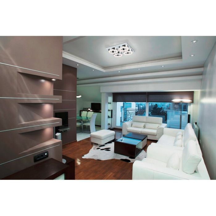 Chrom moderne Wandleuchte Kunststoff, Arjo, 4W, 3000K LED
