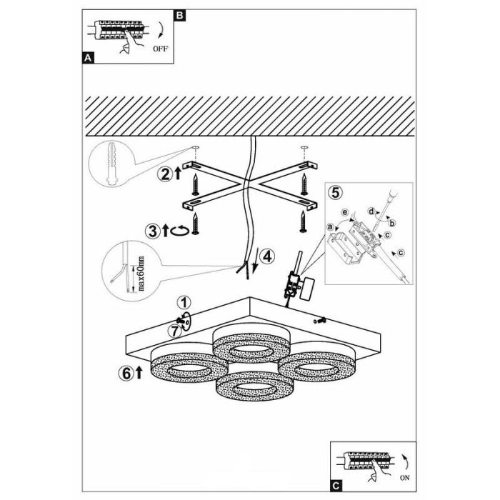 Chrom moderne Wandleuchte Kunststoff, Arjo, 4W, 3000K LED