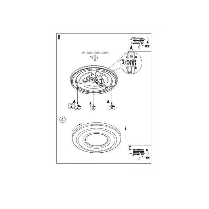 Weiße moderne Deckenleuchte Kunststoff, Carmela, 24W, 3000K LED