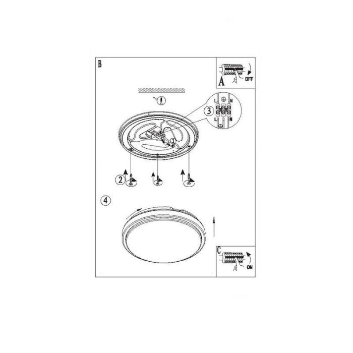 Weiße Deckenleuchte Kunststoff, Marieke, 22W, 3000K LED