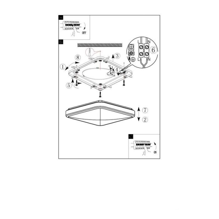Chrom Wandleuchte Kunststoff, Beyza, 16W, 3000K LED, IP44