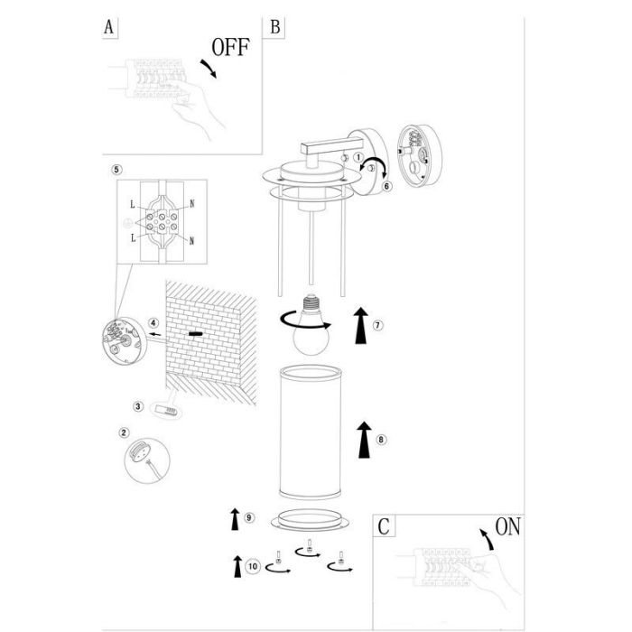 Kupfer Außenleuchte Glas, Bijou, IP44