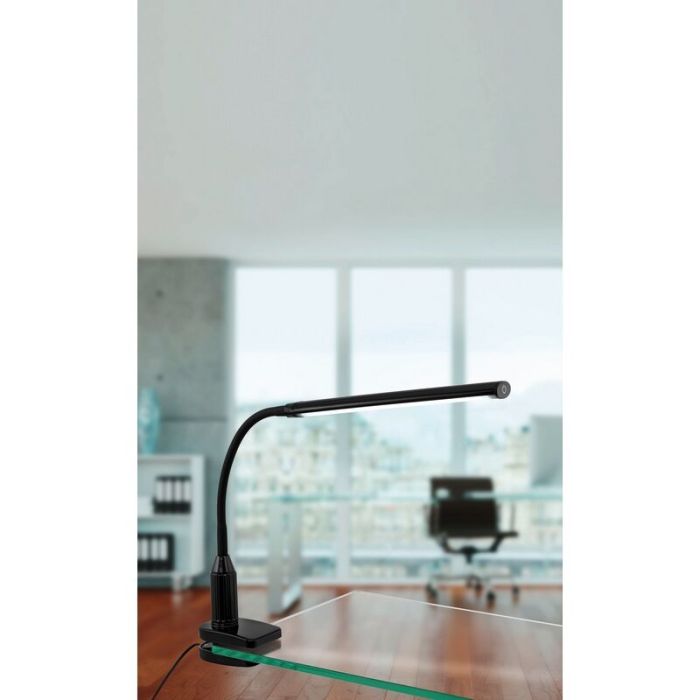 Schwarze moderne Klemmleuchte Kunststoff, Brennan, 4W, 4000K LED, mit Schalter