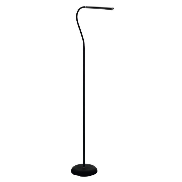 Schwarze moderne Stehlampe Kunststoff, Brennan, 5W, 4000K LED, mit Touch-Dimmer