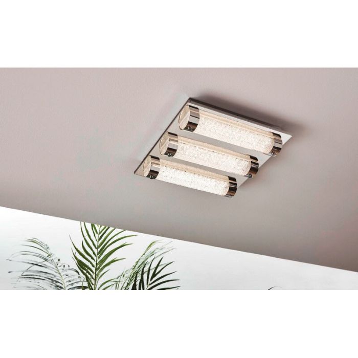 Chrom design Deckenleuchte Glas, Iris, 7W, 4000K LED, IP44