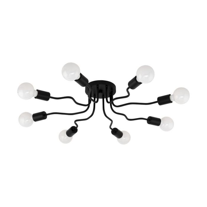 Schwarze moderne Deckenlampe Stahl, Josepha