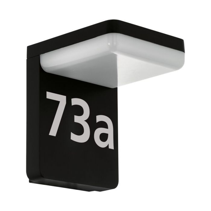 Schwarze moderne Hausnummer Beleuchtung Aluminium, Gerline, 10W, 3000K LED, IP44
